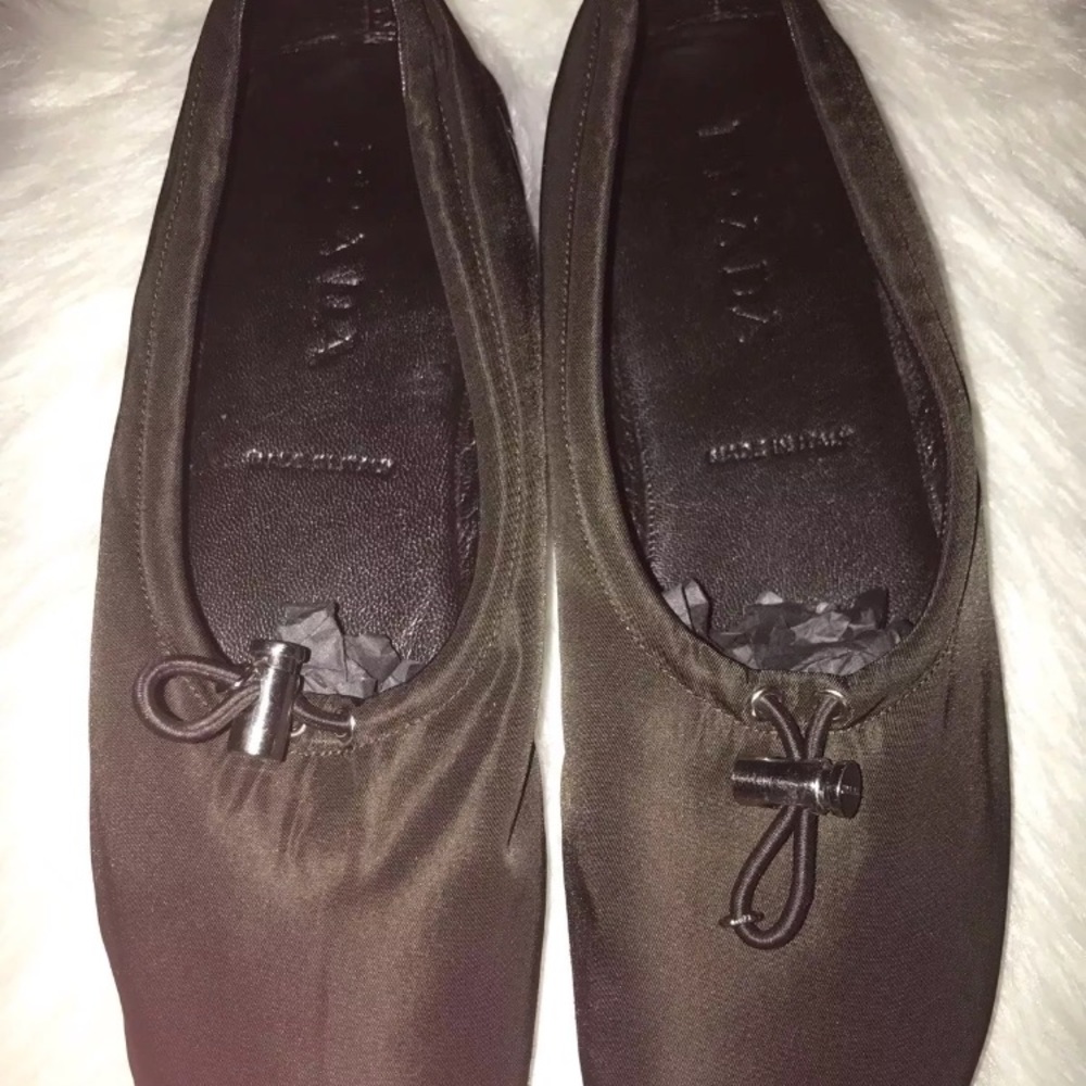 Authentic Prada Black Slippers + Pouch Size 43